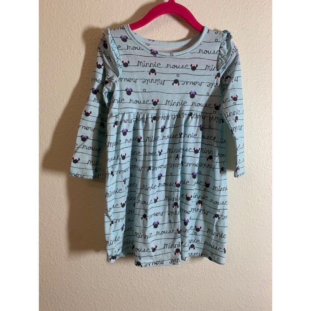 Disney Jumping Beans Minnie Mouse Long Sleeve Dress Baby Girls Size 24 Months K7